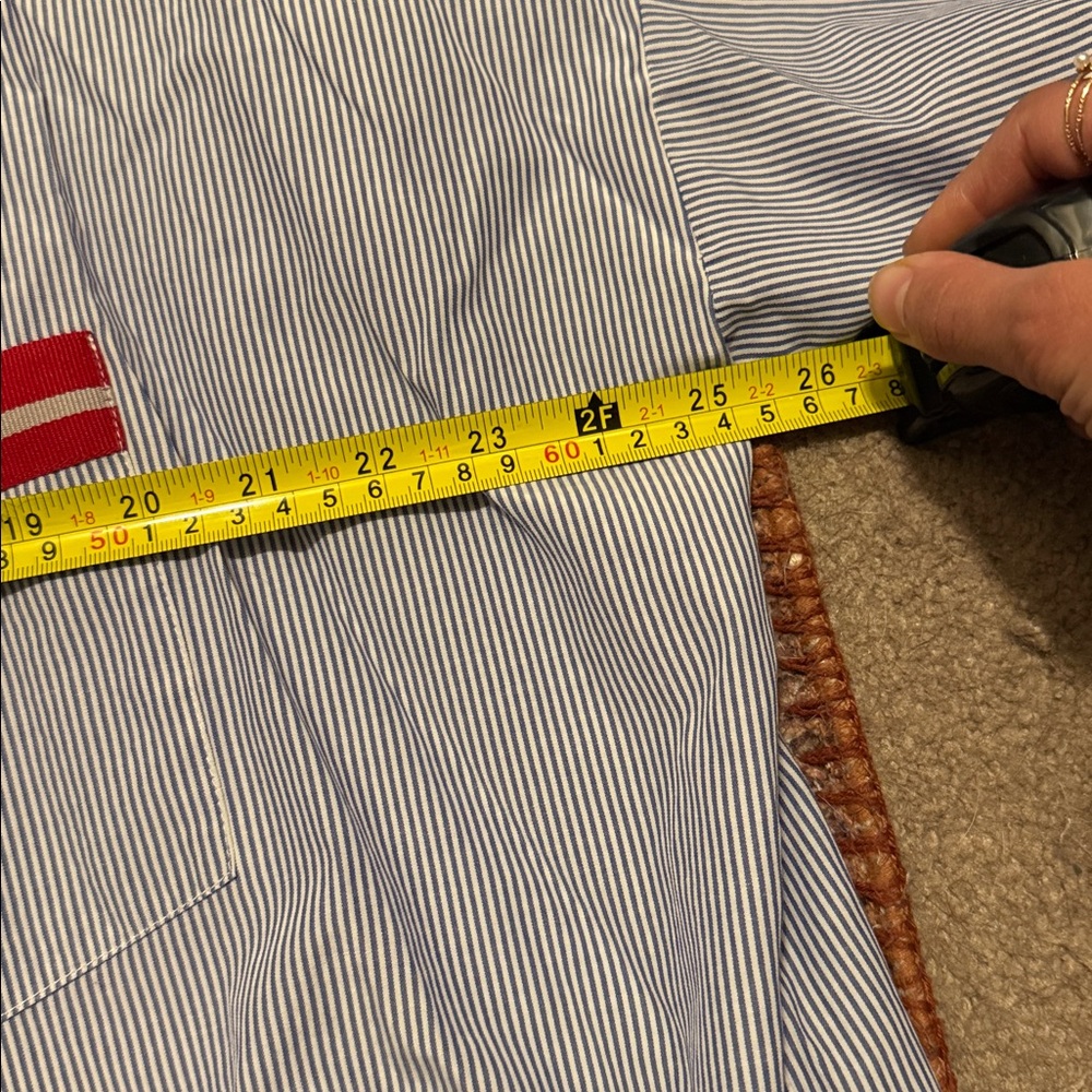 Zara Basic Blue Striped Button Down Shirt - image 3